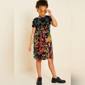 Hayden Girls Reversible Sequin Velvet Mini Shift Dress Small